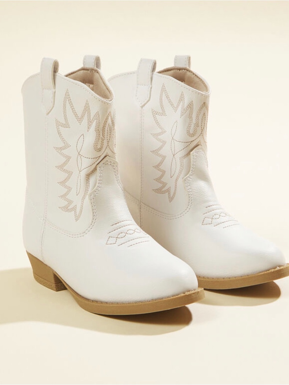 Altar'd State Kids White Western Cowboy Boots with Tan Sole